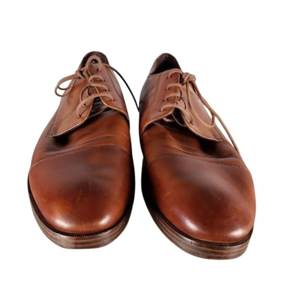 Cole Haan‎ Grand OS Men's 10 M British Tan Leather Round Cap Toe Derby Shoes
